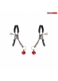 Серебристые зажимы на соски с шариками - Notabu - купить с доставкой в Балаково