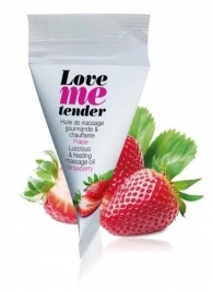 Съедобное согревающее массажное масло Love Me Tender Strawberry с ароматом клубники - 10 мл. - Love to Love - купить с доставкой в Балаково