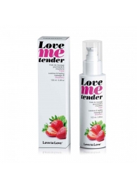 Съедобное согревающее массажное масло Love Me Tender Strawberry с ароматом клубники - 100 мл. - Love to Love - купить с доставкой в Балаково