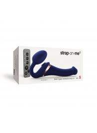 Синий безремневой страпон Multi Orgasm Size S с клиторальной стимуляцией - Strap-on-me - купить с доставкой в Балаково