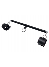 Черная распорка для ног с кожаными манжетами - Pecado - купить с доставкой в Балаково