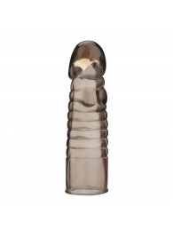 Дымчатая насадка-удлинитель Ribbed Realistic Penis Enhancing Sleeve Extension - 15,2 см. - BlueLine - в Балаково купить с доставкой