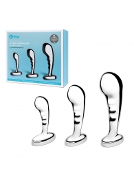 Набор из 3 стальных стимуляторов простаты Stainless Steel P-spot Training Set - b-Vibe - в Балаково купить с доставкой