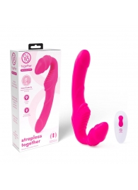 Розовый безремневой страпон на радиоуправлении Strapless Together - 22 см. - Together Toy - купить с доставкой в Балаково
