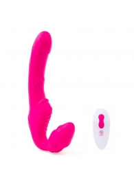 Розовый безремневой страпон на радиоуправлении Strapless Together - 22 см. - Together Toy - купить с доставкой в Балаково