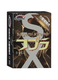 Суженные к основанию презервативы Sagami Xtreme COBRA - 3 шт. - Sagami - купить с доставкой в Балаково