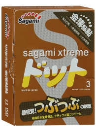Презервативы Sagami Xtreme FEEL UP с точечной текстурой и линиями прилегания - 3 шт. - Sagami - купить с доставкой в Балаково