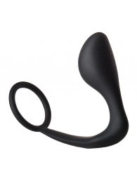 Черное эрекционное кольцо с анальной пробкой Anal Plug With Cockring - Dream Toys - в Балаково купить с доставкой