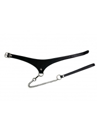 Черный кожаный ошейник Black Phoenix с поводком - БДСМ Арсенал - купить с доставкой в Балаково