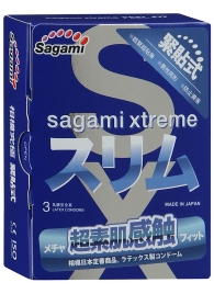 Розовые презервативы Sagami Xtreme FEEL FIT 3D - 3 шт. - Sagami - купить с доставкой в Балаково
