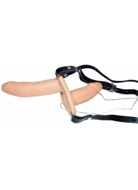Телесный женский страпон с вагинальной пробкой Strap-On Duo - 15 см. - Orion - купить с доставкой в Балаково