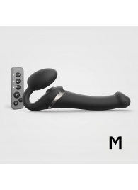 Черный безремневой страпон Multi Orgasm Size M с клиторальной стимуляцией - Strap-on-me - купить с доставкой в Балаково
