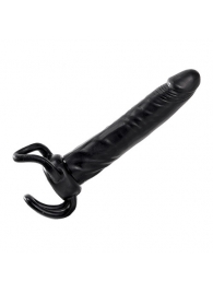 Чёрная насадка-фаллос для двойного проникновения INFLATABLE DILDO SLIM DONG  - 13,5 см. - Toyz4lovers - в Балаково купить с доставкой