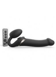 Черный безремневой страпон Multi Orgasm Size L с клиторальной стимуляцией - Strap-on-me - купить с доставкой в Балаково
