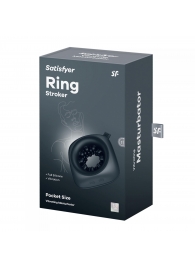 Черный мужской вибромассажер Ring Stroker - Satisfyer - в Балаково купить с доставкой