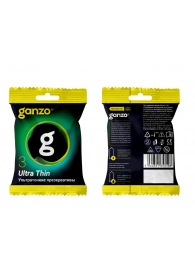 Ультратонкие презервативы Ganzo Ultra thin в мягкой упаковке - 3 шт. - Ganzo - купить с доставкой в Балаково