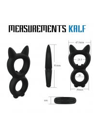 Черное двойное эрекционное кольцо Rooster Kalf - Velv or - в Балаково купить с доставкой