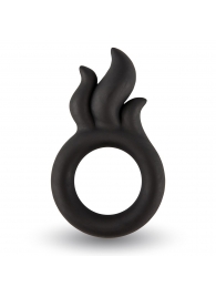 Черное эрекционное кольцо-пламя Rooster Hawk - Velv or - в Балаково купить с доставкой