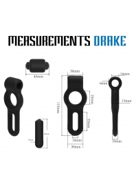 Черное двойное эрекционное виброкольцо Rooster Drake - Velv or - в Балаково купить с доставкой