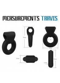 Черное эрекционное виброкольцо Rooster Travis - Velv or - в Балаково купить с доставкой