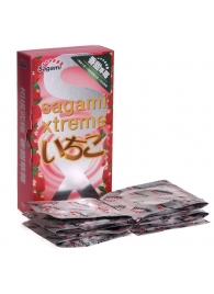Презервативы Sagami Xtreme Strawberry c ароматом клубники - 10 шт. - Sagami - купить с доставкой в Балаково