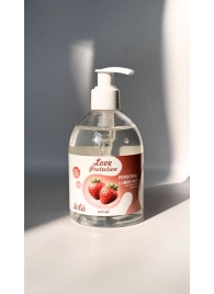 Лубрикант на водной снове Love Protection Strawberry с ароматом клубники - 300 мл. - Lola Games - купить с доставкой в Балаково