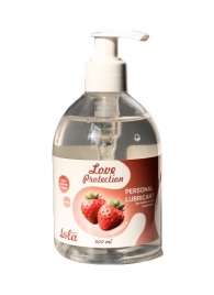 Лубрикант на водной снове Love Protection Strawberry с ароматом клубники - 300 мл. - Lola Games - купить с доставкой в Балаково