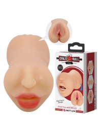 Телесный двусторонний мастурбатор Zoey - ротик и вагина - Baile - в Балаково купить с доставкой