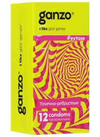 Презервативы анатомической формы с точечной и ребристой структурой Ganzo Extase - 12 шт. - Ganzo - купить с доставкой в Балаково
