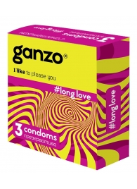 Презервативы с анестетиком для продления удовольствия Ganzo Long Love - 3 шт. - Ganzo - купить с доставкой в Балаково