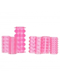 Набор из 7 розовых насадок на пенис ONE-A-DAY PENIS SLEEVES PINK - Seven Creations - в Балаково купить с доставкой