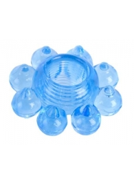 Голубая гелевая насадка-цветок - Toyfa Basic - в Балаково купить с доставкой