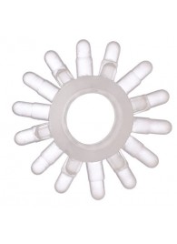 Прозрачное гелевое эрекционное кольцо с шипиками - Toyfa Basic - в Балаково купить с доставкой