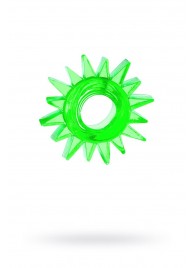 Зеленое эрекционное кольцо-солнце - Toyfa Basic - в Балаково купить с доставкой