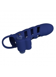 Синяя насадка на пенис Powerful Ring - 18,8 см. - Baile - в Балаково купить с доставкой