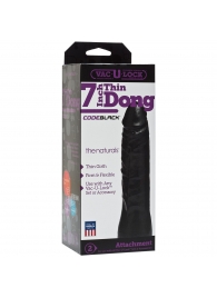 Насадка-фаллоимитатор для страпон-систем Vac-U-Lock CodeBlack 7 Inch Thin Dong - 18,3 см. - Doc Johnson - купить с доставкой в Балаково