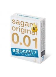 Увлажнённые презервативы Sagami Original 0.01 Extra Lub - 2 шт. - Sagami - купить с доставкой в Балаково