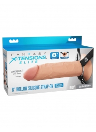 Полый страпон на ремнях 8’’ Hollow Silicone Strap-on - Pipedream - купить с доставкой в Балаково