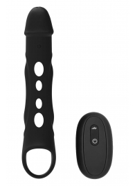 Черная насадка-удлинитель Vibrating Extender With Remote с вибрацией - Dream Toys - в Балаково купить с доставкой