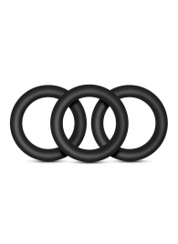 Набор из 3 черных эрекционных колец Black Small Penis Rings - Blush Novelties - в Балаково купить с доставкой