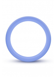 Голубое люминесцентное кольцо Silicone Glo Cock Ring - Blush Novelties - в Балаково купить с доставкой