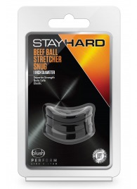 Черное эрекционное кольцо на мошонку Beef Ball Stretcher Snug - Blush Novelties - в Балаково купить с доставкой
