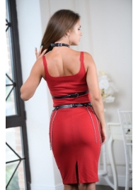 Черно-серебристая портупея-юбка plus size с цепочками - БДСМ Арсенал - купить с доставкой в Балаково