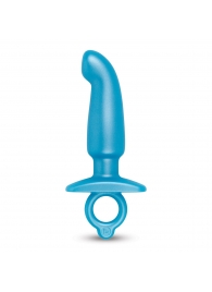 Голубая анальная пробка для массажа простаты Hither Silicone Prostate Plug - 14,3 см. - b-Vibe - в Балаково купить с доставкой