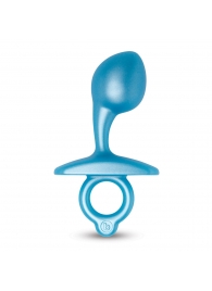 Голубая анальная пробка для массажа простаты Bulb Silicone Prostate Plug - 10,7 см. - b-Vibe - в Балаково купить с доставкой