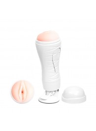 Мастурбатор-вагина Flora White с присоской и 12 режимами вибрации - Baile - в Балаково купить с доставкой