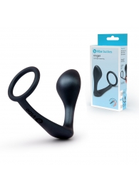 Черное эрекционное кольцо со стимулятором простаты Ringer Cock Ring   Plug - b-Vibe - в Балаково купить с доставкой