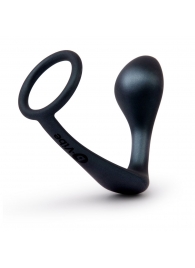 Черное эрекционное кольцо со стимулятором простаты Ringer Cock Ring   Plug - b-Vibe - в Балаково купить с доставкой