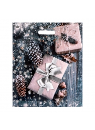Новогодний пакет с принтом в виде подарков и вырубной ручкой (45х38 см) - Сима-Ленд - купить с доставкой в Балаково