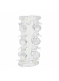 Прозрачная насадка на пенис с шипами и бугорками JELLY JOY LUST CLUSTER CLEAR - Dream Toys - в Балаково купить с доставкой